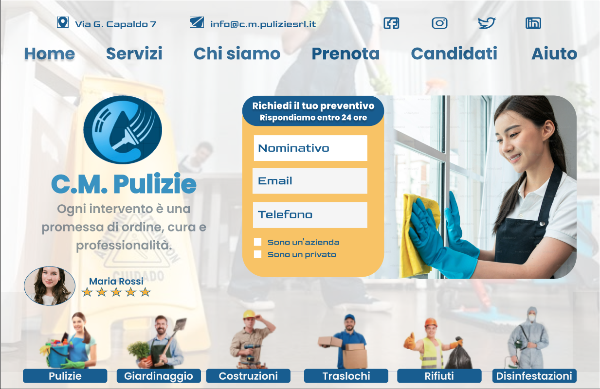 Squadra C.M. Pulizie al lavoro